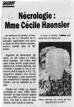 deces haensler